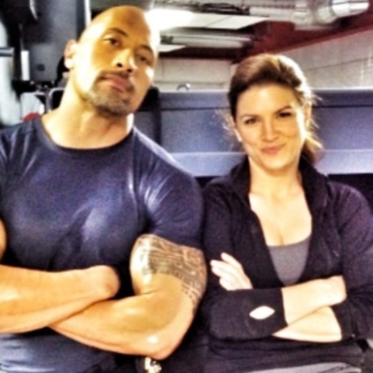 The Rock Gina Carano Are Totes Bffs In Fast Six Flixist